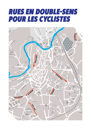 Rues en double-sens cyclable en centre-ville de Parthenay - Agrandir l'image (fenêtre modale)